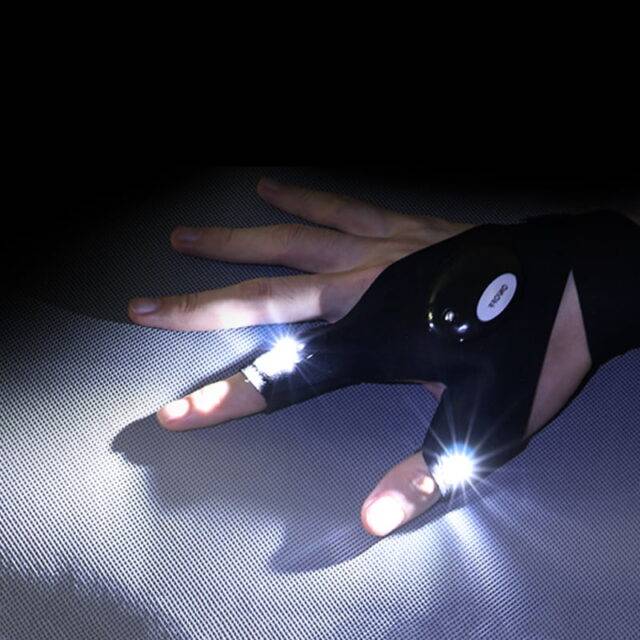 2PCS Hand Tools Lighting Gloves With Led Light for Repairing Fishing Tool Kit 