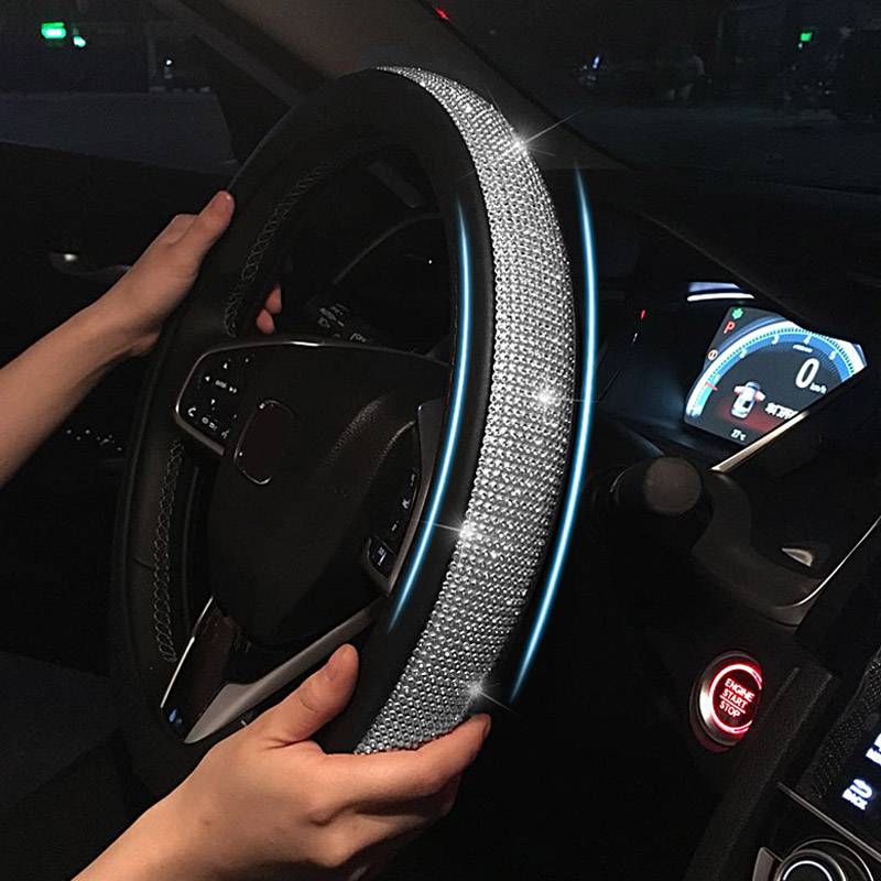 Rhinestone Steering Wheel Cover Best Sellers Car Accessories Color : Pink & Silver|Red & Silver|Beige & Silver|Black & Golden|Black & Silver Rhinestone Steering Wheel Cover Best Sellers Car Accessories Color : Pink & Silver|Red & Silver|Beige & Silver|Black & Golden|Black & Silver