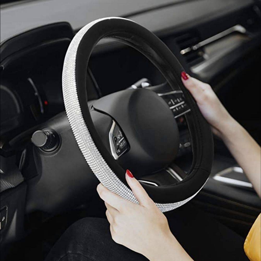 Rhinestone Steering Wheel Cover Best Sellers Car Accessories Color : Pink & Silver|Red & Silver|Beige & Silver|Black & Golden|Black & Silver Rhinestone Steering Wheel Cover Best Sellers Car Accessories Color : Pink & Silver|Red & Silver|Beige & Silver|Black & Golden|Black & Silver