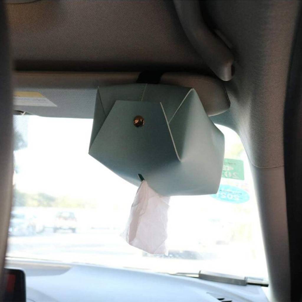 Blue Polyurethane Leather Tissue Box Cover Car Organizers Blue Polyurethane Leather Tissue Box Cover Car Organizers