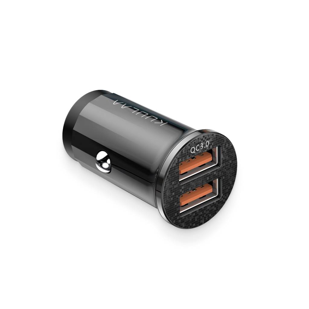 Black Quick-Charge Dual-USB Charger Port Car Electronics Black Quick-Charge Dual-USB Charger Port Car Electronics