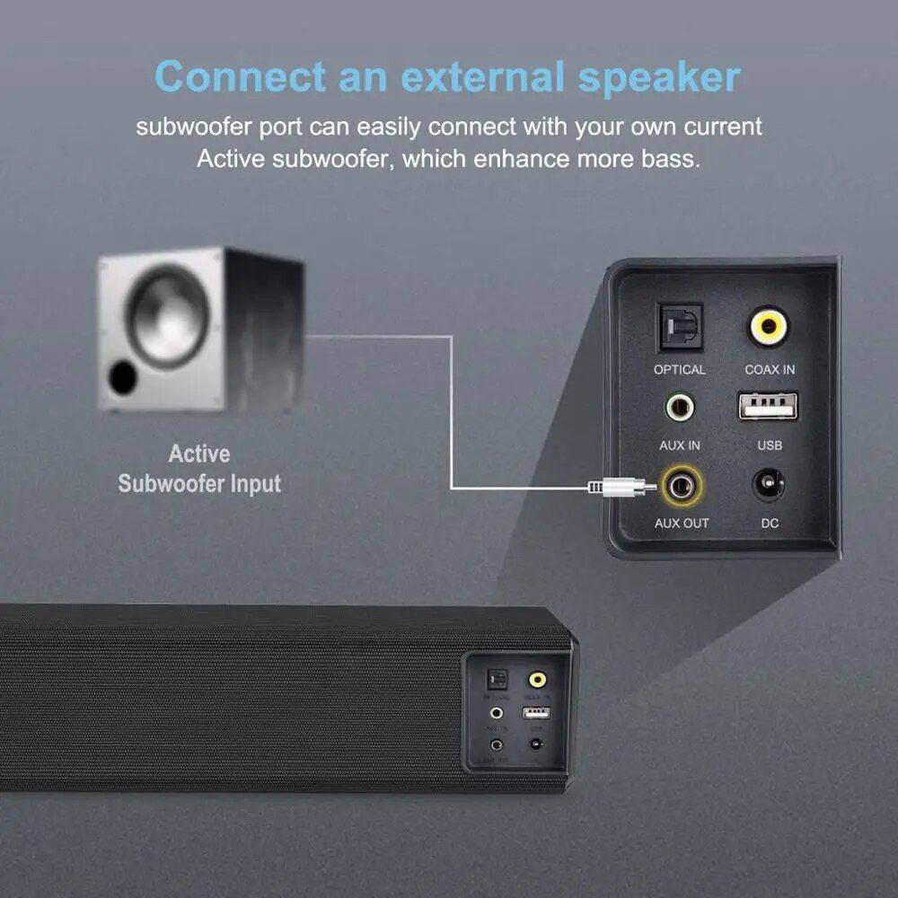 100W High-Fidelity Sound Bar – Bluetooth 5.0, 3D Surround Sound, Home Theater System Home Electronics Smart Home Plug Type : EU Plug 100W High-Fidelity Sound Bar – Bluetooth 5.0, 3D Surround Sound, Home Theater System Home Electronics Smart Home Plug Type : EU Plug