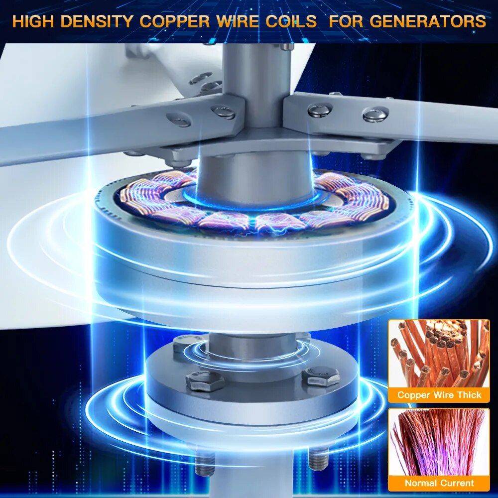 2000W High-Efficiency Vertical Wind Turbine Advanced Technologies Generators & Portable Power Voltage : 12V|24V|48V 2000W High-Efficiency Vertical Wind Turbine Advanced Technologies Generators & Portable Power Voltage : 12V|24V|48V