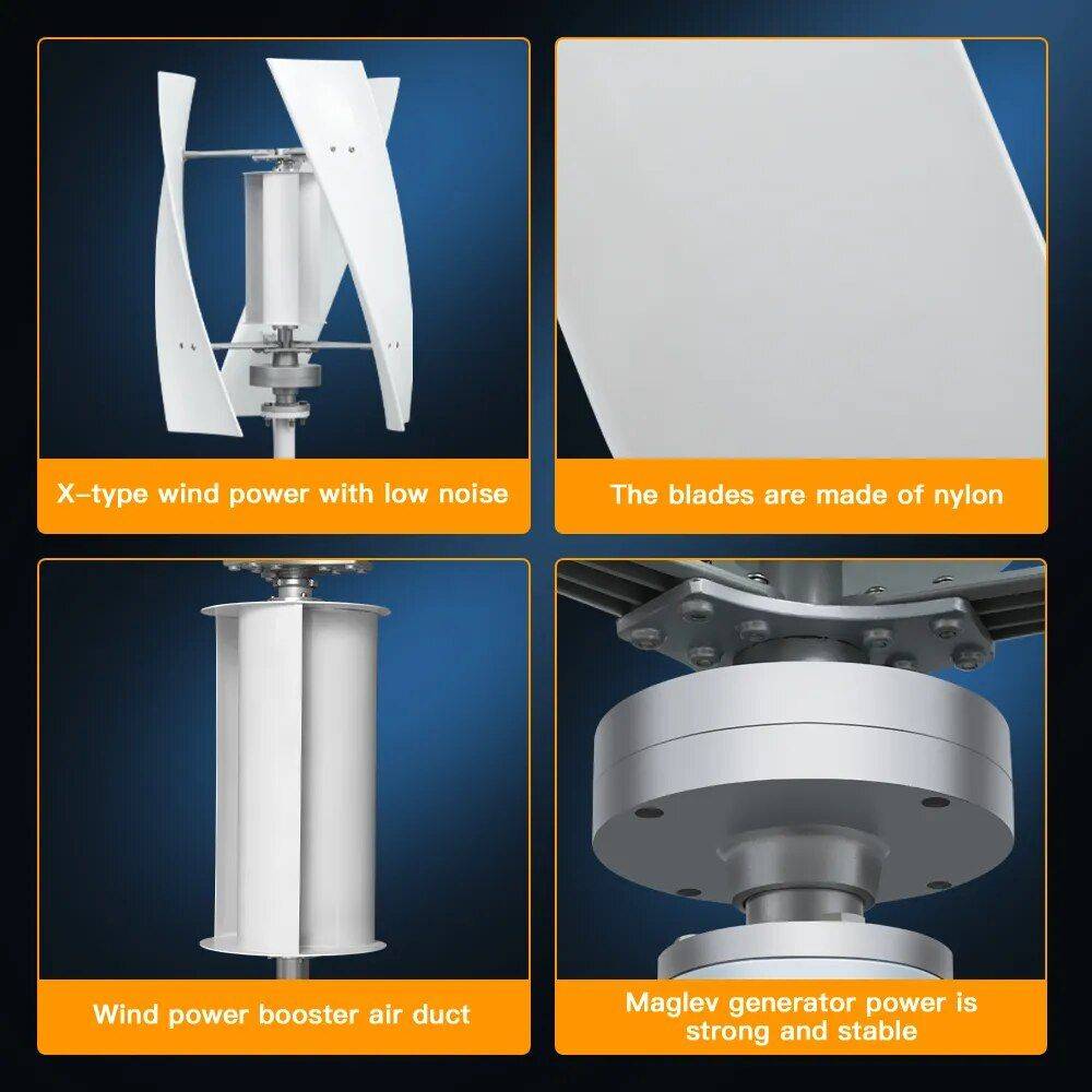 2000W High-Efficiency Vertical Wind Turbine Advanced Technologies Generators & Portable Power Voltage : 12V|24V|48V 2000W High-Efficiency Vertical Wind Turbine Advanced Technologies Generators & Portable Power Voltage : 12V|24V|48V