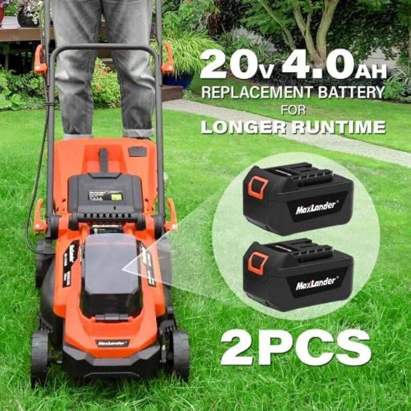 20V Cordless 13″ Electric Lawn Mower with Brushless Motor & Dual Batteries Lawn Mowers Patio, Lawn & Garden 20V Cordless 13