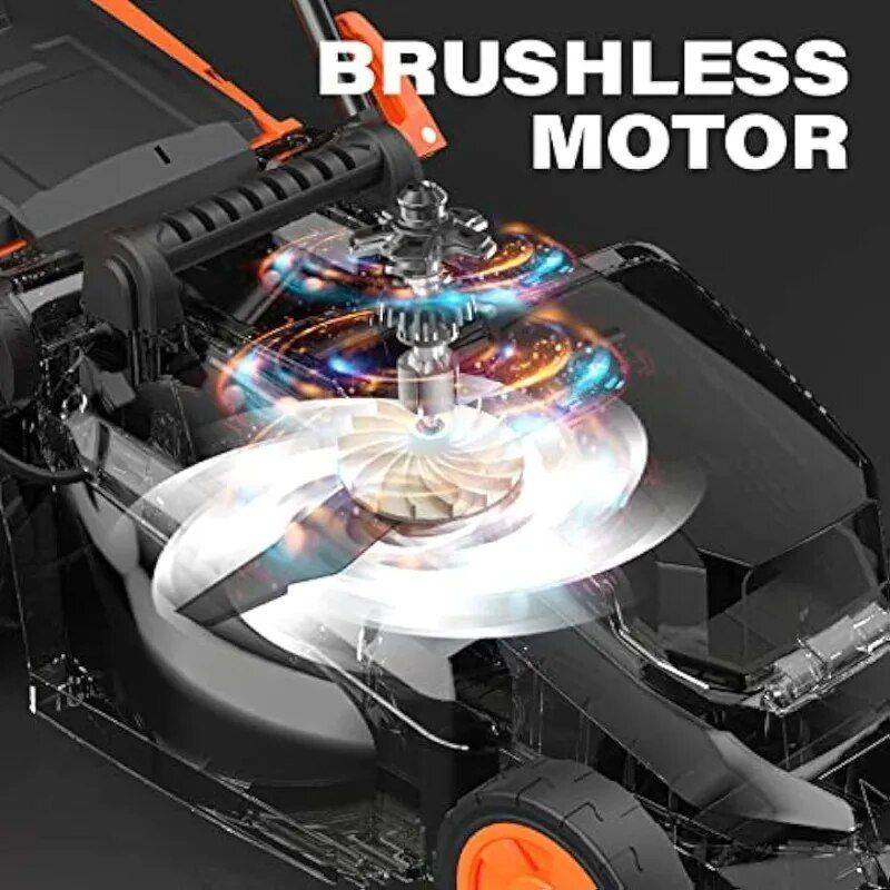 20V Cordless 13″ Electric Lawn Mower with Brushless Motor & Dual Batteries Lawn Mowers Patio, Lawn & Garden 20V Cordless 13