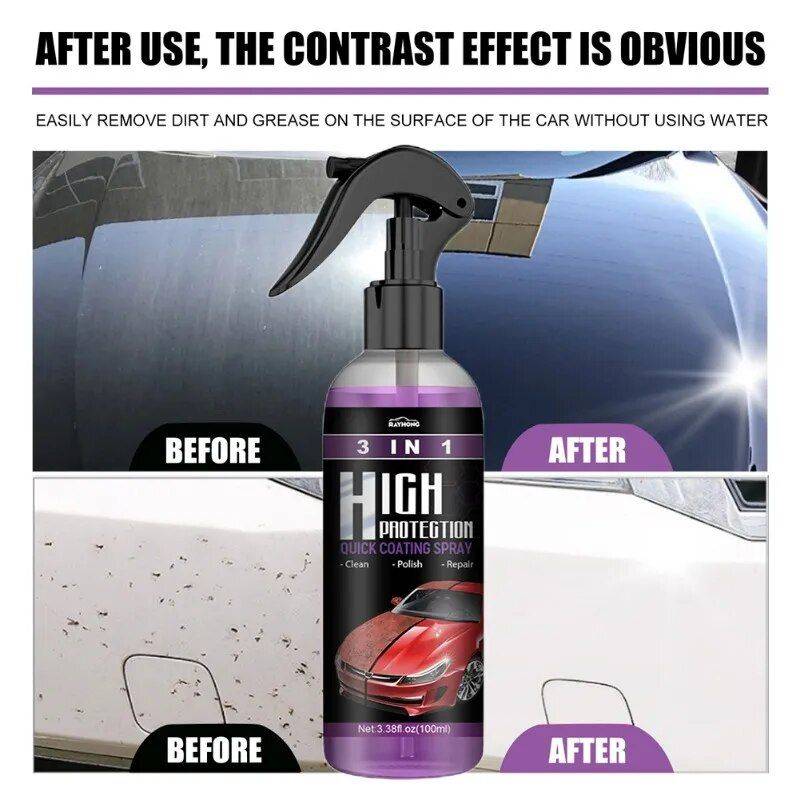 3-in-1 Nano Ceramic Car Coating Spray: Hydrophobic Polish, Scratch Repair & Paint Protection Car Wash & Maintenance Volume : 30ML|100ML|100ML 3-in-1 Nano Ceramic Car Coating Spray: Hydrophobic Polish, Scratch Repair & Paint Protection Car Wash & Maintenance Volume : 30ML|100ML|100ML