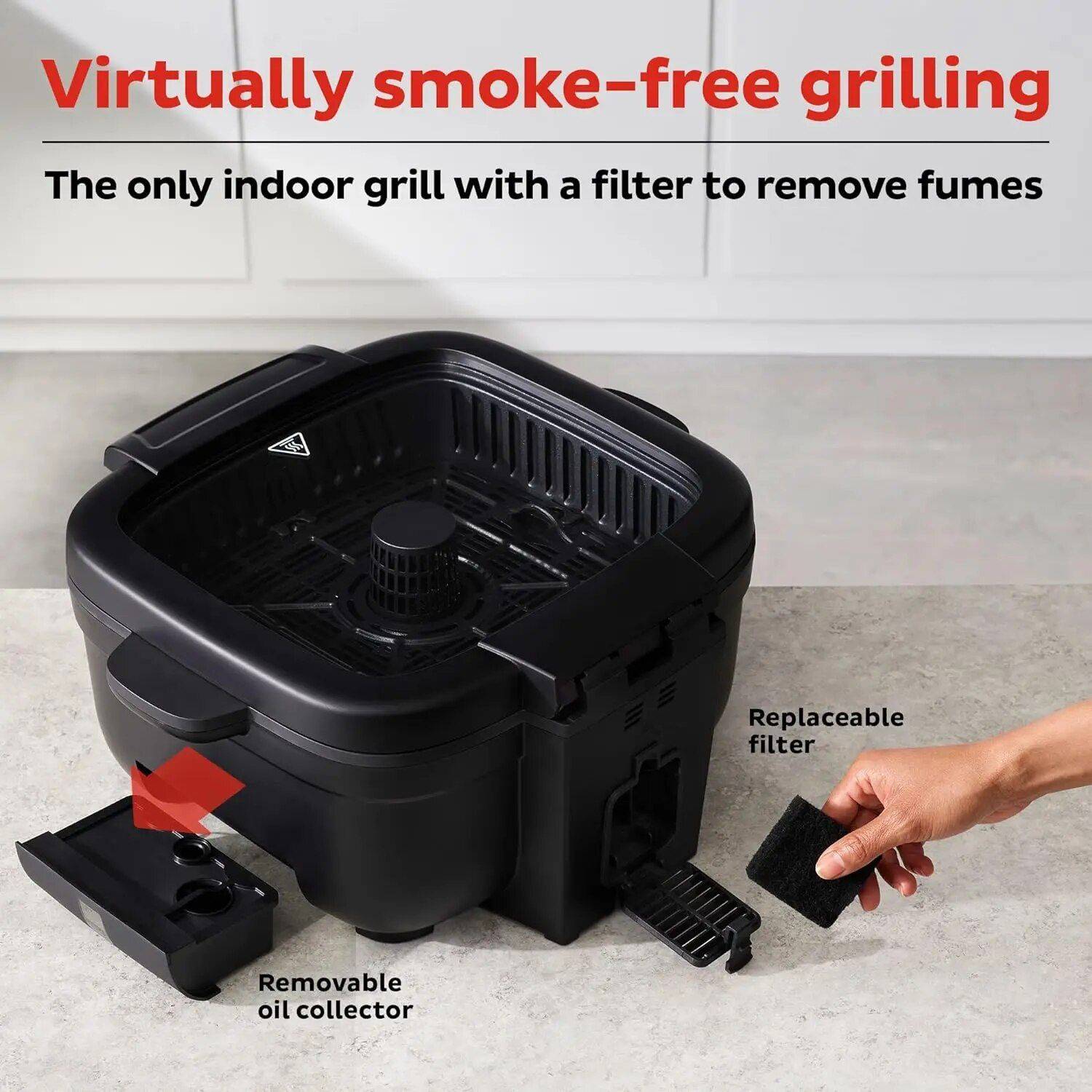 6-in-1 Indoor Grill & Air Fryer with Odor-Reducing Filter – Perfect for Healthy Cooking Grills Kitchen 6-in-1 Indoor Grill & Air Fryer with Odor-Reducing Filter - Perfect for Healthy Cooking Grills Kitchen