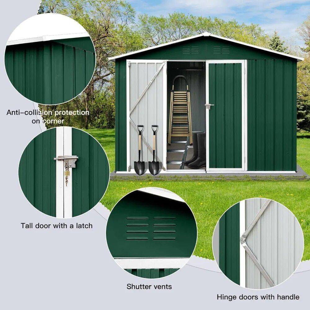 6′ x 8′ Multi-Use Metal Storage Shed: Secure, Durable & Spacious Patio, Lawn & Garden Storage Sheds 6' x 8' Multi-Use Metal Storage Shed: Secure, Durable & Spacious Patio, Lawn & Garden Storage Sheds