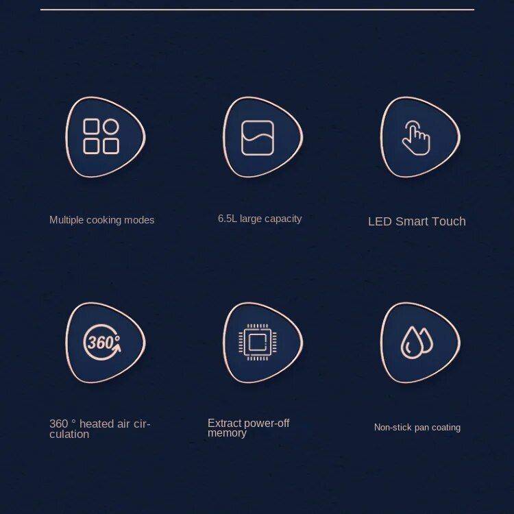 6.5L Smart LCD Fully Automatic Air Fryer – Touch Control, Multi-functional Cooking Companion Air Fryers Kitchen 6.5L Smart LCD Fully Automatic Air Fryer - Touch Control, Multi-functional Cooking Companion Air Fryers Kitchen