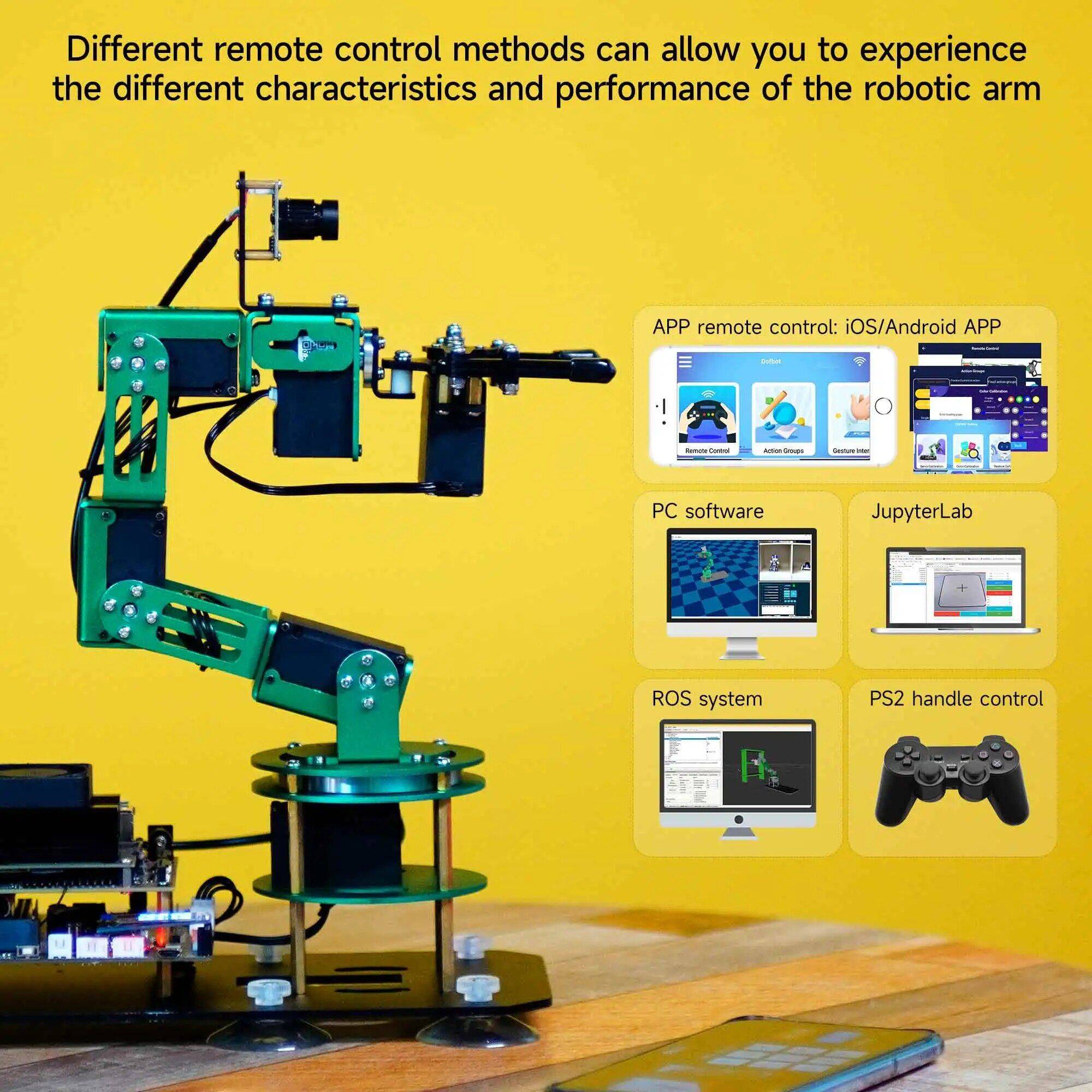 6DOF AI Visual Robotic Arm Kit with Advanced Servo Technology for Jetson NANO 4GB Advanced Technologies Robots Kit : With Jetson NANO B01 6DOF AI Visual Robotic Arm Kit with Advanced Servo Technology for Jetson NANO 4GB Advanced Technologies Robots Kit : With Jetson NANO B01