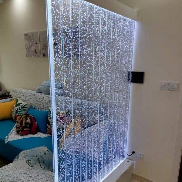Acrylic Bubble Water Dance Screen – Decorative Water Curtain Wall for Interior Spaces Lighting Wall Lamps Size : H1000 L1000mm Acrylic Bubble Water Dance Screen - Decorative Water Curtain Wall for Interior Spaces Lighting Wall Lamps Size : H1000 L1000mm