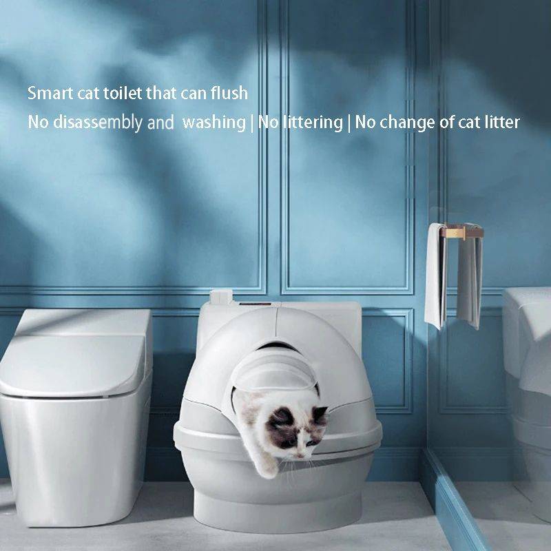 Automatic Intelligence Cat Bedpans Deodorization Leak Proof Self Cleaning Pet Supplies Smart Litter Boxes Color : White with Cover|White without Cover Automatic Intelligence Cat Bedpans Deodorization Leak Proof Self Cleaning Pet Supplies Smart Litter Boxes Color : White with Cover|White without Cover