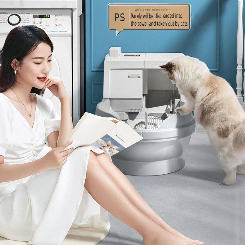 Automatic Intelligence Cat Bedpans Deodorization Leak Proof Self Cleaning Pet Supplies Smart Litter Boxes Color : White with Cover|White without Cover Automatic Intelligence Cat Bedpans Deodorization Leak Proof Self Cleaning Pet Supplies Smart Litter Boxes Color : White with Cover|White without Cover