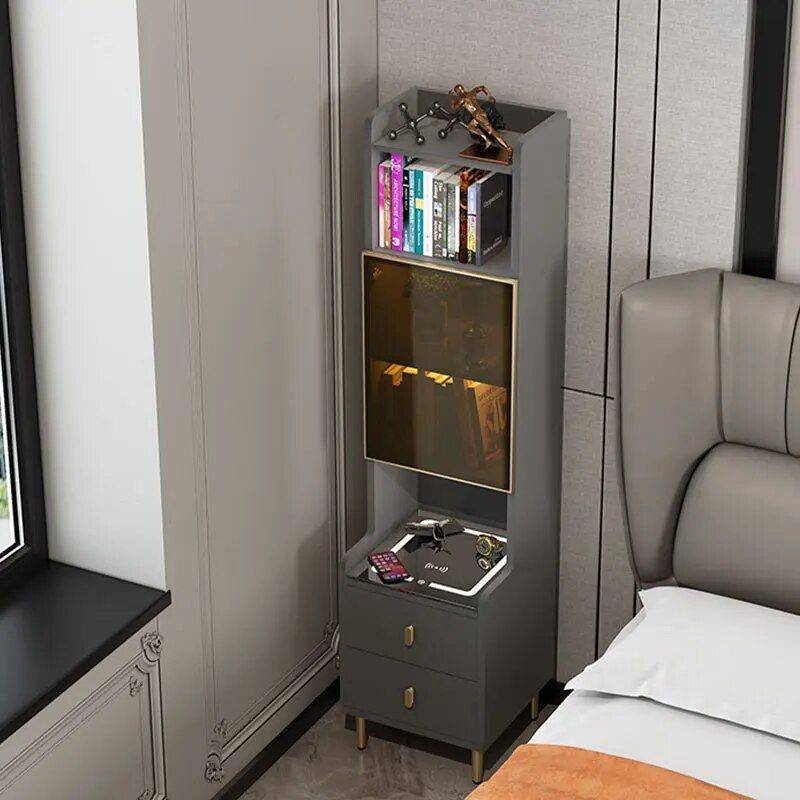 Bedroom Simple Modern Smart Wireless Charging Bedside Table Night Stand Bedside Tables Furniture Color : Greyish black|Greyish black|Beige|Beige Bedroom Simple Modern Smart Wireless Charging Bedside Table Night Stand Bedside Tables Furniture Color : Greyish black|Greyish black|Beige|Beige