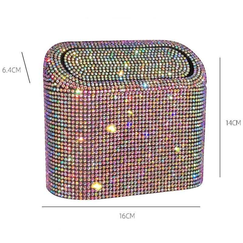 Bling Car Trash Can with Rhinestone Accents Car Organizers Color Name : Colorful|Red|White|Blue|Green|Black|Pink Bling Car Trash Can with Rhinestone Accents Car Organizers Color Name : Colorful|Red|White|Blue|Green|Black|Pink