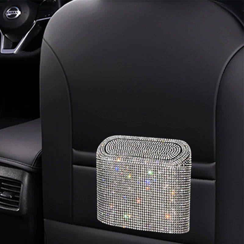 Bling Car Trash Can with Rhinestone Accents Car Organizers Color Name : Colorful|Red|White|Blue|Green|Black|Pink Bling Car Trash Can with Rhinestone Accents Car Organizers Color Name : Colorful|Red|White|Blue|Green|Black|Pink