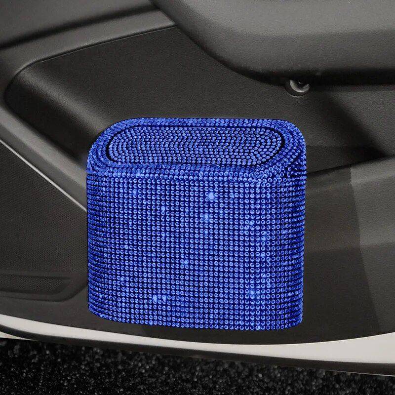 Bling Car Trash Can with Rhinestone Accents Car Organizers Color Name : Colorful|Red|White|Blue|Green|Black|Pink Bling Car Trash Can with Rhinestone Accents Car Organizers Color Name : Colorful|Red|White|Blue|Green|Black|Pink