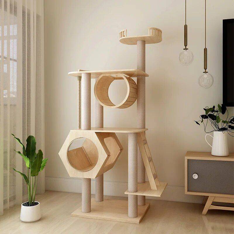 Cat Climbing Frame Tower Solid Wood Cat Towers Pet Supplies Type : 1|2|3 Cat Climbing Frame Tower Solid Wood Cat Towers Pet Supplies Type : 1|2|3