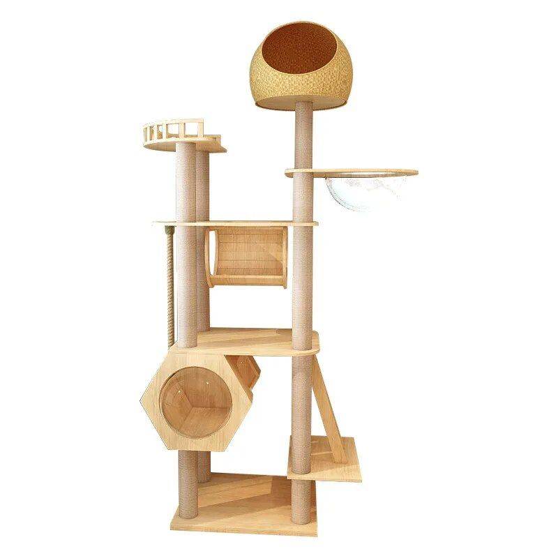 Cat Climbing Frame Tower Solid Wood Cat Towers Pet Supplies Type : 1|2|3 Cat Climbing Frame Tower Solid Wood Cat Towers Pet Supplies Type : 1|2|3