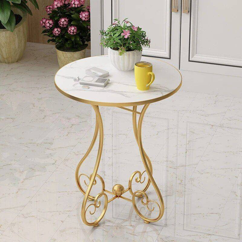 Chic European-Style Iron Round Side Table – Light Luxury Modern Home Accent Furniture Side Tables & Coffee Tables Style : A|B|C Chic European-Style Iron Round Side Table - Light Luxury Modern Home Accent Furniture Side Tables & Coffee Tables Style : A|B|C