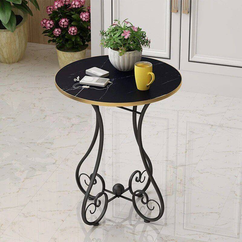 Chic European-Style Iron Round Side Table – Light Luxury Modern Home Accent Furniture Side Tables & Coffee Tables Style : A|B|C Chic European-Style Iron Round Side Table - Light Luxury Modern Home Accent Furniture Side Tables & Coffee Tables Style : A|B|C