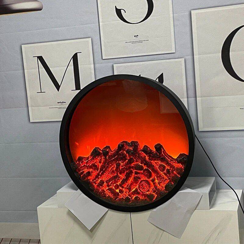Circular LED Flame Lamp Fireplaces Home Electronics Color : D460xW180mm|D560xW180mm|D660xW180mm|D760xW180mm Circular LED Flame Lamp Fireplaces Home Electronics Color : D460xW180mm|D560xW180mm|D660xW180mm|D760xW180mm
