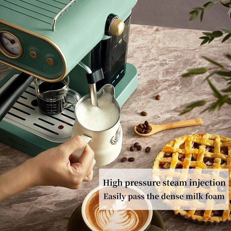 Compact High-Pressure Espresso Coffee Machine with Steam Frother Coffee Brewing Kitchen Color : Green Compact High-Pressure Espresso Coffee Machine with Steam Frother Coffee Brewing Kitchen Color : Green