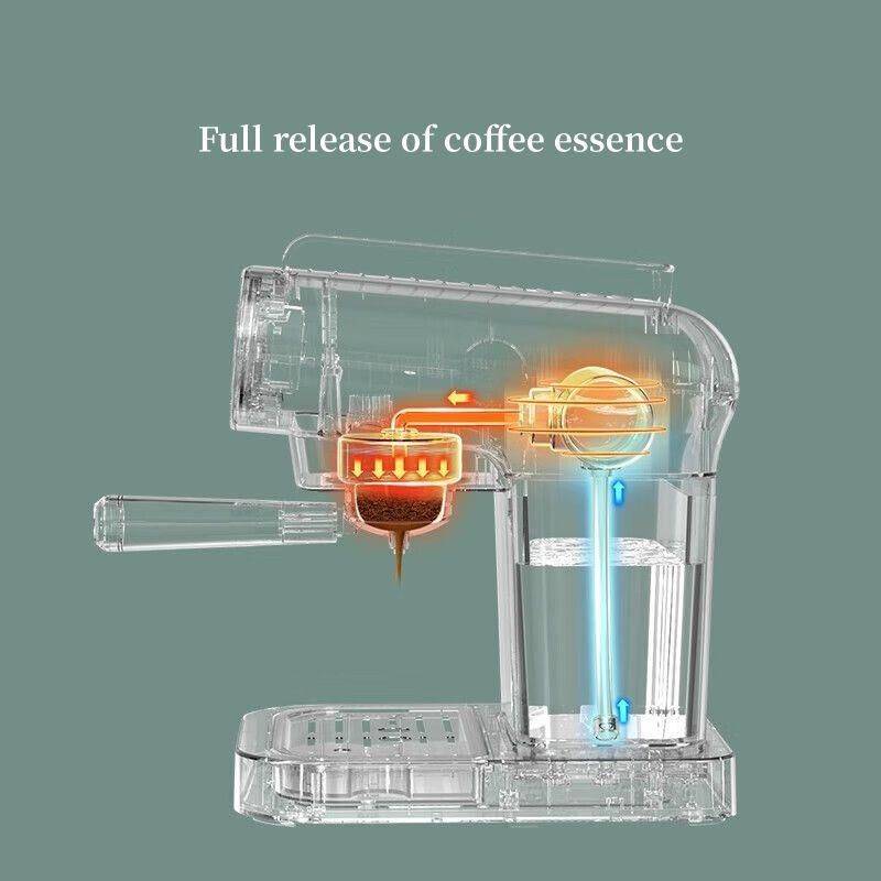 Compact High-Pressure Espresso Coffee Machine with Steam Frother Coffee Brewing Kitchen Color : Green Compact High-Pressure Espresso Coffee Machine with Steam Frother Coffee Brewing Kitchen Color : Green