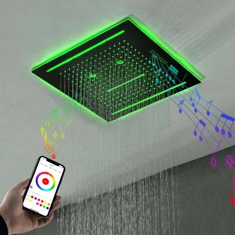 Concealed Music Shower Head Remote Control Colors LED Light Bathroom Shower Systems & Faucets Concealed Music Shower Head Remote Control Colors LED Light Bathroom Shower Systems & Faucets