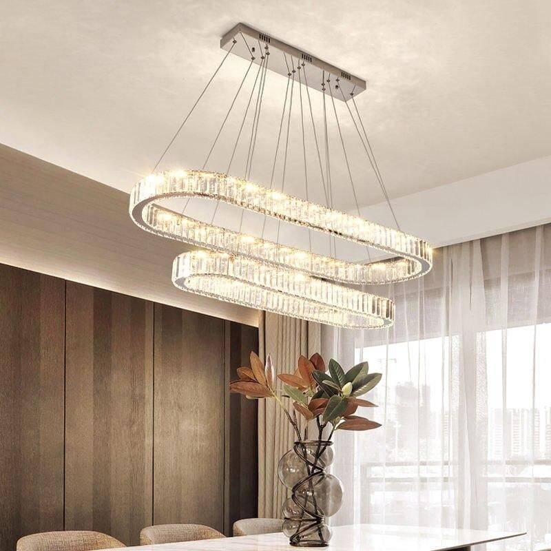 Contemporary LED Crystal Ceiling Pendant – Dimmable Oval Ring Chandelier for Home Decor Ceiling Lights Lighting Type : 2 Ring (50-70cm)|2 Ring (70-90cm) Contemporary LED Crystal Ceiling Pendant - Dimmable Oval Ring Chandelier for Home Decor Ceiling Lights Lighting Type : 2 Ring (50-70cm)|2 Ring (70-90cm)