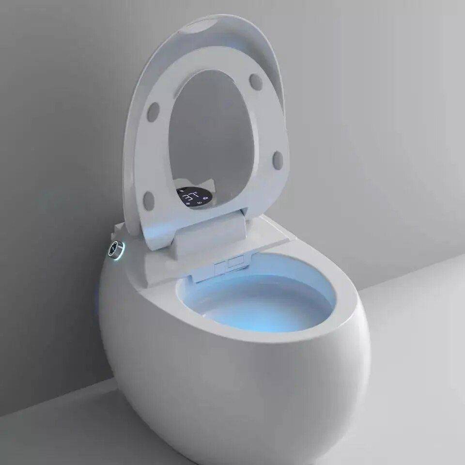 Deluxe Egg-Shaped Smart Toilet with Foot Flush and Warm Air Drying Home Electronics Smart Home Color : Semi Auto|Fully Auto Deluxe Egg-Shaped Smart Toilet with Foot Flush and Warm Air Drying Home Electronics Smart Home Color : Semi Auto|Fully Auto