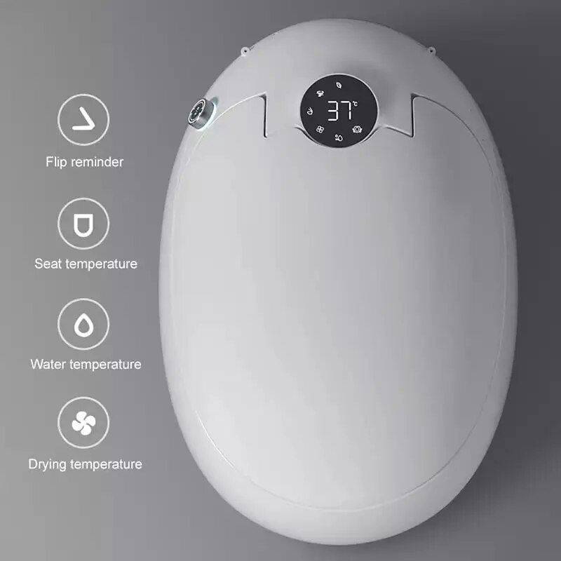 Deluxe Egg-Shaped Smart Toilet with Foot Flush and Warm Air Drying Home Electronics Smart Home Color : Semi Auto|Fully Auto Deluxe Egg-Shaped Smart Toilet with Foot Flush and Warm Air Drying Home Electronics Smart Home Color : Semi Auto|Fully Auto
