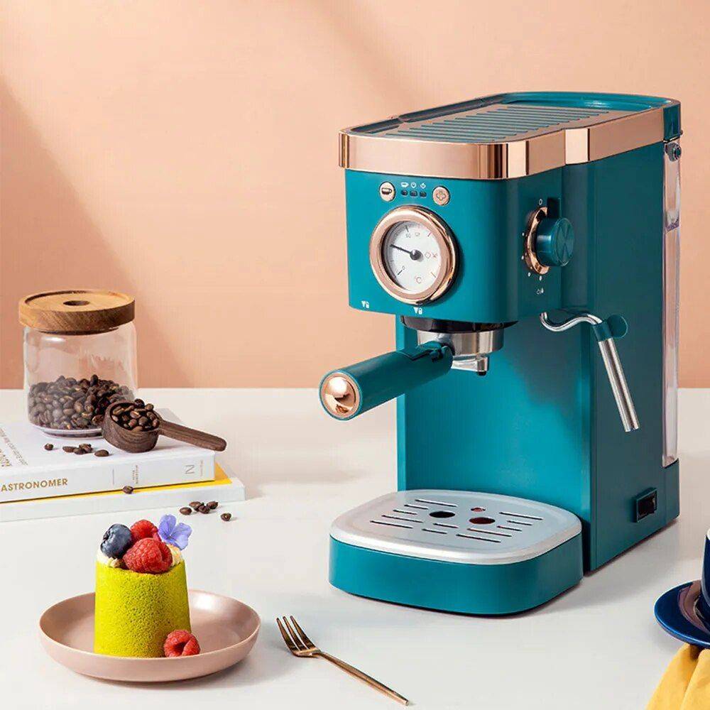 Deluxe Semi-Automatic Espresso Coffee Maker with Steam Milk Frother Coffee Brewing Kitchen  