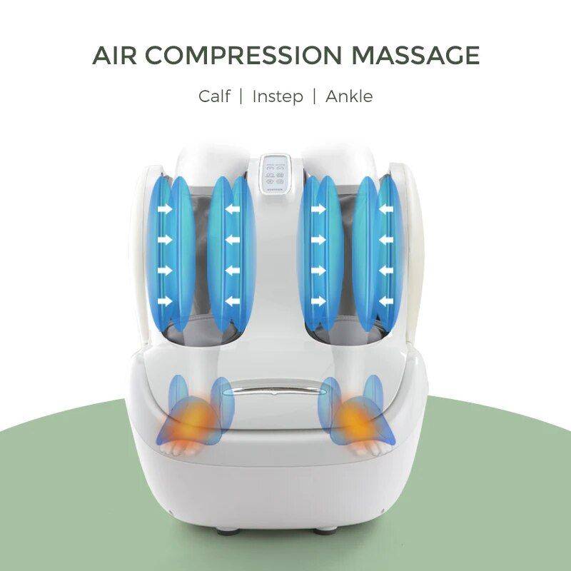 Deluxe Shiatsu Foot and Calf Massager with Heat and Air Compression Advanced Technologies Massage & Spa Gadgets Color : White Deluxe Shiatsu Foot and Calf Massager with Heat and Air Compression Advanced Technologies Massage & Spa Gadgets Color : White