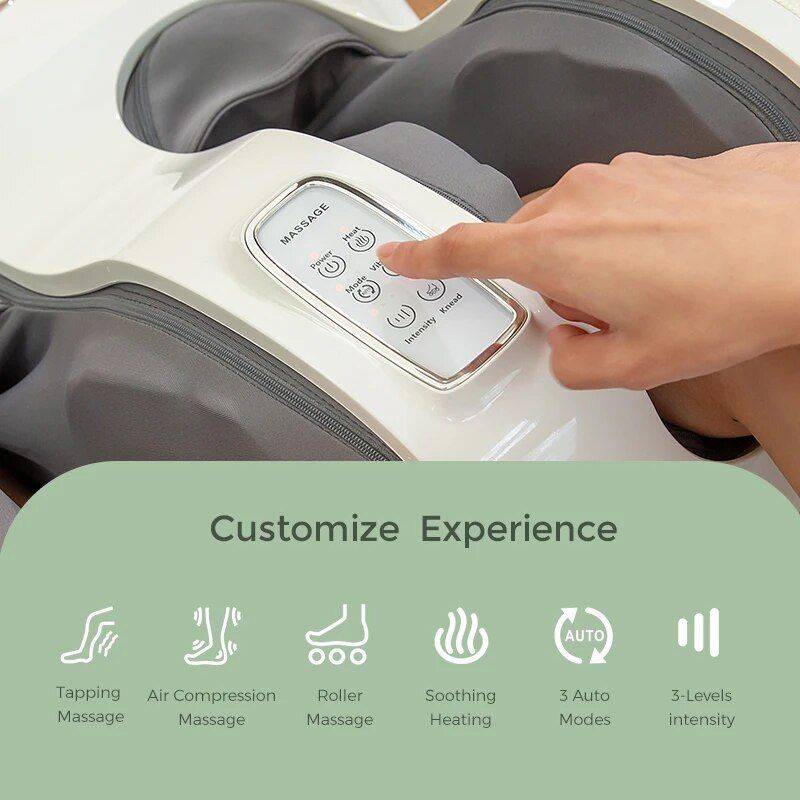 Deluxe Shiatsu Foot and Calf Massager with Heat and Air Compression Advanced Technologies Massage & Spa Gadgets Color : White Deluxe Shiatsu Foot and Calf Massager with Heat and Air Compression Advanced Technologies Massage & Spa Gadgets Color : White
