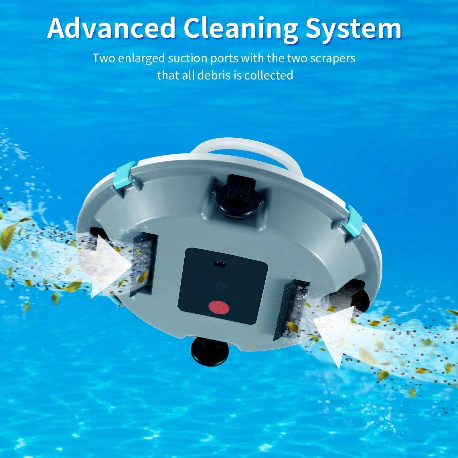 Efficient Cordless Robotic Pool Cleaner with Advanced Suction & Self-Parking Advanced Technologies Robots Efficient Cordless Robotic Pool Cleaner with Advanced Suction & Self-Parking Advanced Technologies Robots