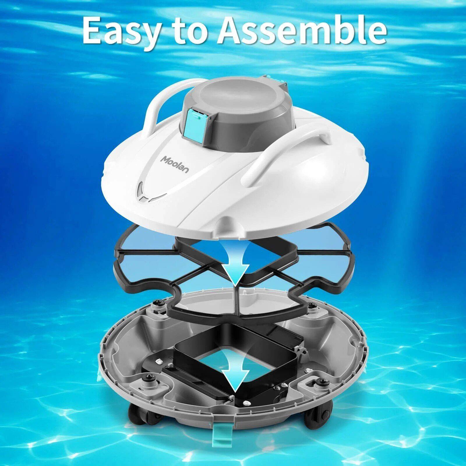 Efficient Cordless Robotic Pool Cleaner with Advanced Suction & Self-Parking Advanced Technologies Robots Efficient Cordless Robotic Pool Cleaner with Advanced Suction & Self-Parking Advanced Technologies Robots