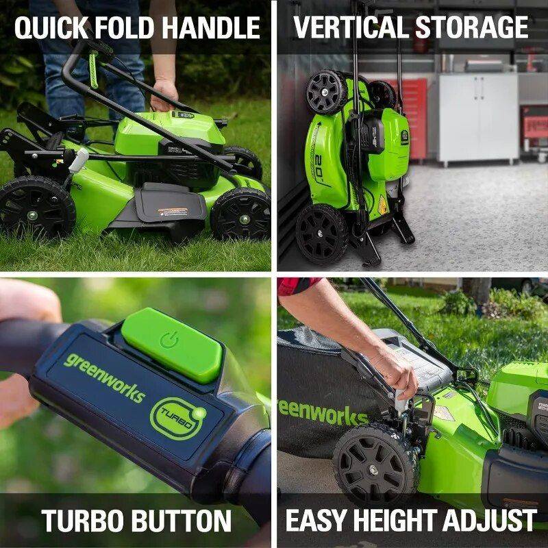 Efficient & Eco-Friendly Cordless Lawn Mower with LED Headlights, Dual Batteries & Rapid Charger Lawn Mowers Patio, Lawn & Garden Efficient & Eco-Friendly Cordless Lawn Mower with LED Headlights, Dual Batteries & Rapid Charger Lawn Mowers Patio, Lawn & Garden