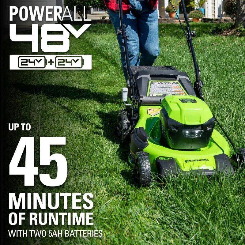 Efficient & Eco-Friendly Cordless Lawn Mower with LED Headlights, Dual Batteries & Rapid Charger Lawn Mowers Patio, Lawn & Garden Efficient & Eco-Friendly Cordless Lawn Mower with LED Headlights, Dual Batteries & Rapid Charger Lawn Mowers Patio, Lawn & Garden
