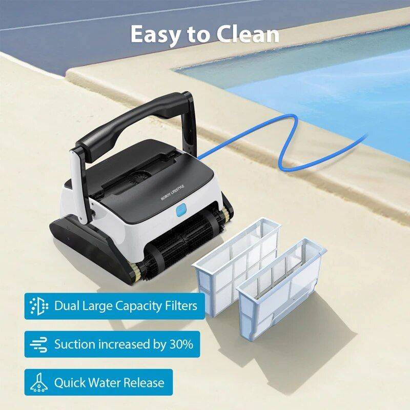 Efficient Robotic Pool Cleaner Automatic Vacuum with High Suction, Wall and Floor Cleaning Advanced Technologies Robots Color : Black Efficient Robotic Pool Cleaner Automatic Vacuum with High Suction, Wall and Floor Cleaning Advanced Technologies Robots Color : Black
