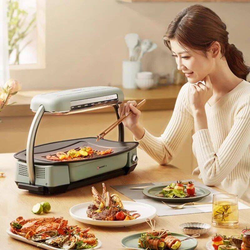 Effortless Indoor Electric Grill – Non-Stick, Smokeless BBQ Stove with Temperature Control Grills Kitchen Color : Light Green Effortless Indoor Electric Grill - Non-Stick, Smokeless BBQ Stove with Temperature Control Grills Kitchen Color : Light Green