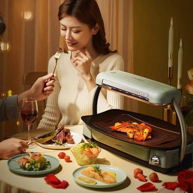Effortless Indoor Electric Grill – Non-Stick, Smokeless BBQ Stove with Temperature Control Grills Kitchen Color : Light Green Effortless Indoor Electric Grill - Non-Stick, Smokeless BBQ Stove with Temperature Control Grills Kitchen Color : Light Green