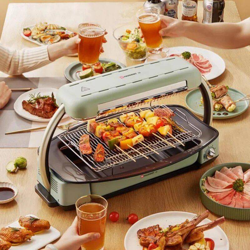 Effortless Indoor Electric Grill – Non-Stick, Smokeless BBQ Stove with Temperature Control Grills Kitchen Color : Light Green Effortless Indoor Electric Grill - Non-Stick, Smokeless BBQ Stove with Temperature Control Grills Kitchen Color : Light Green