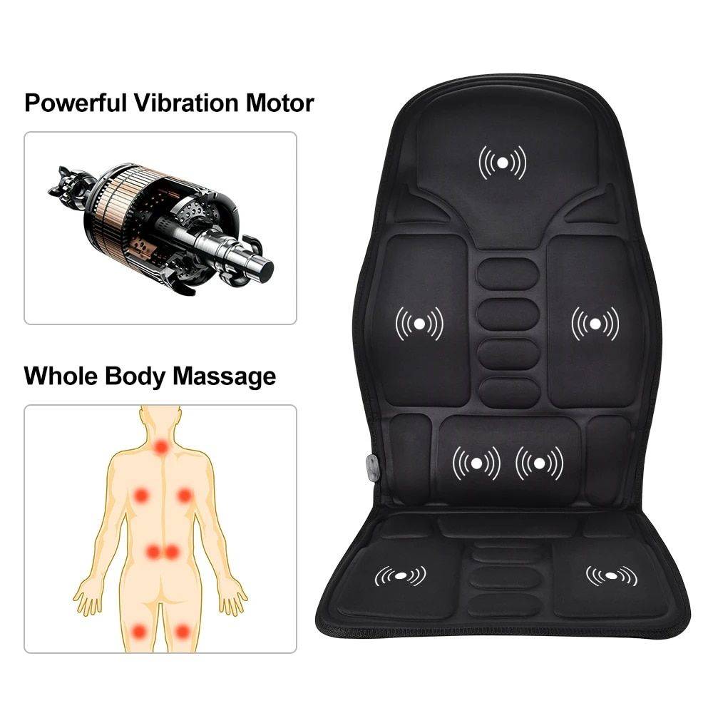 Electric Massage Chair Cushion with Heat & Vibration for Car, Home, and Office Car Safety Color : Black Electric Massage Chair Cushion with Heat & Vibration for Car, Home, and Office Car Safety Color : Black