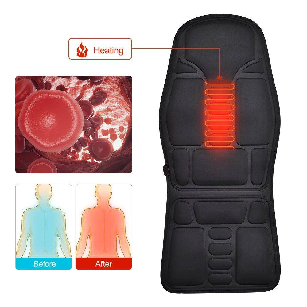 Electric Massage Chair Cushion with Heat & Vibration for Car, Home, and Office Car Safety Color : Black Electric Massage Chair Cushion with Heat & Vibration for Car, Home, and Office Car Safety Color : Black