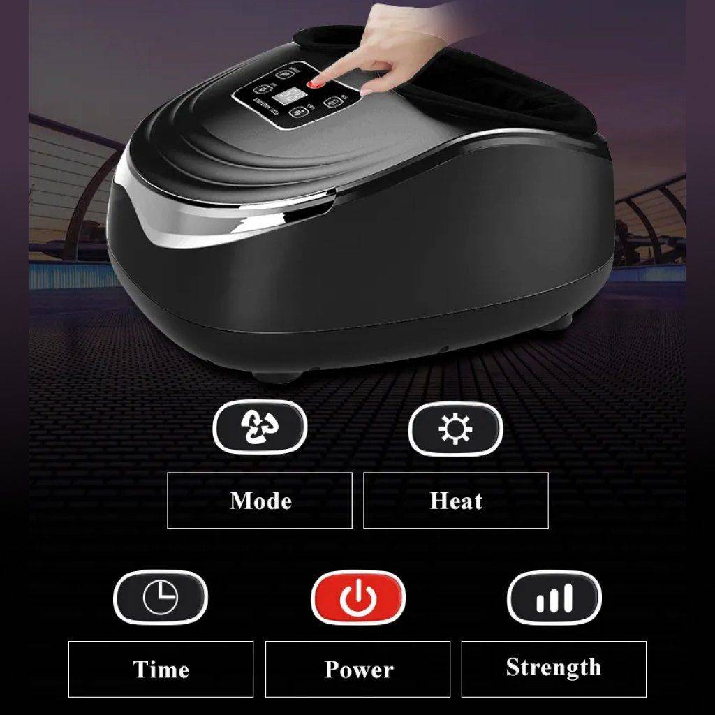 Electric Shiatsu Foot Massager with Heat Therapy and Air Compression Advanced Technologies Massage & Spa Gadgets Color : Black 