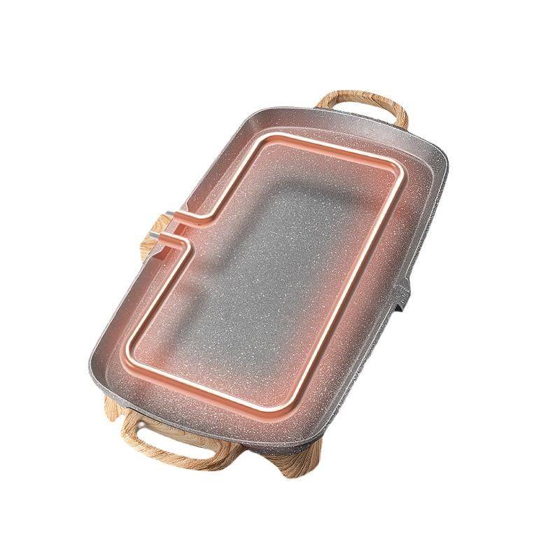 Electric Teppanyaki Grill – Smoke-Free Indoor Barbecue Plate for Family Gatherings Grills Kitchen Color : Gray Electric Teppanyaki Grill - Smoke-Free Indoor Barbecue Plate for Family Gatherings Grills Kitchen Color : Gray