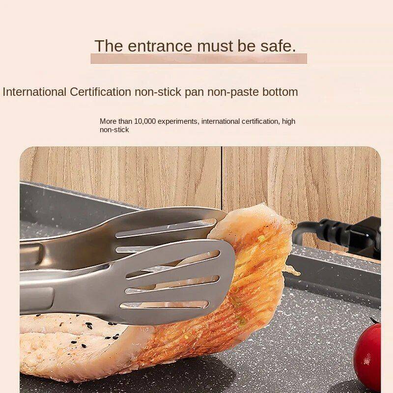 Electric Teppanyaki Grill – Smoke-Free Indoor Barbecue Plate for Family Gatherings Grills Kitchen Color : Gray Electric Teppanyaki Grill - Smoke-Free Indoor Barbecue Plate for Family Gatherings Grills Kitchen Color : Gray