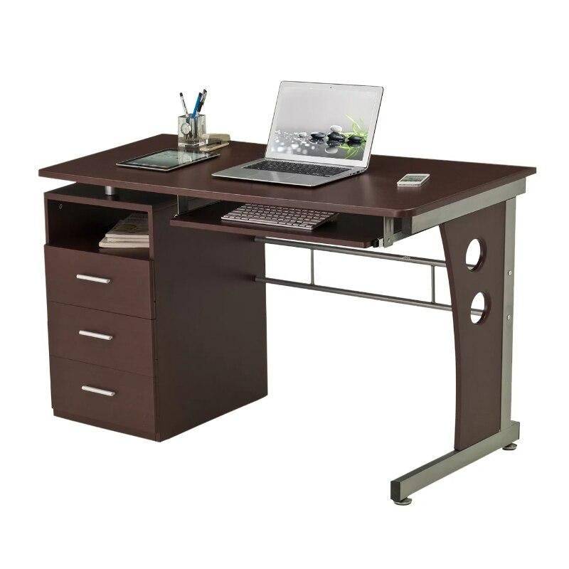 Elegant Chocolate Computer Desk with Ample Storage and Durable Design Furniture Office Furniture Color : Brown 